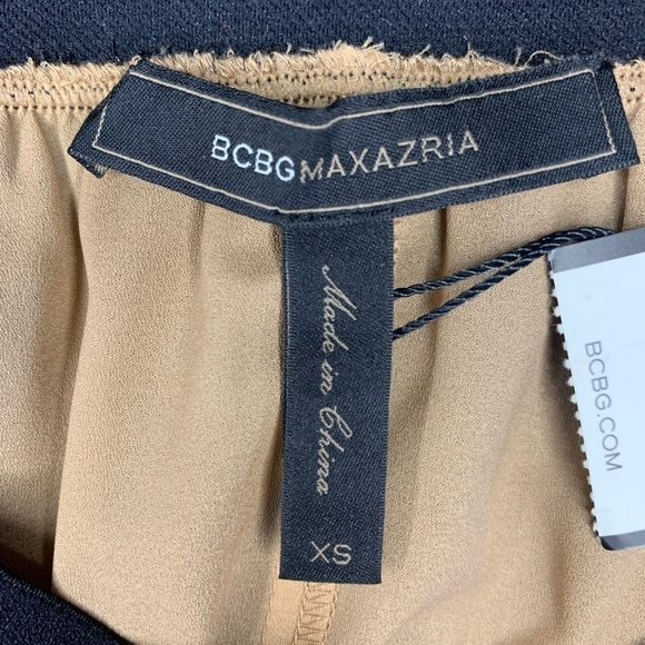 BCBCG NWT MaxAzaria Ryanne Black Pleated Shimmer Skirt size XS ! - Picture 7 of 9